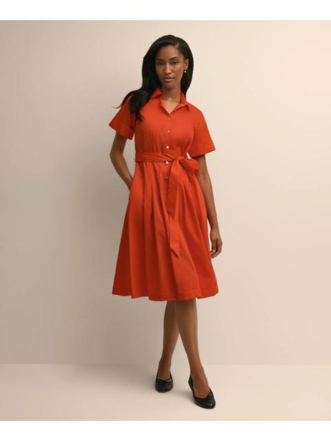 Brooks Brothers Cotton Sateen Belted Shirtdress