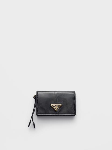 Prada Leather card holder with flap