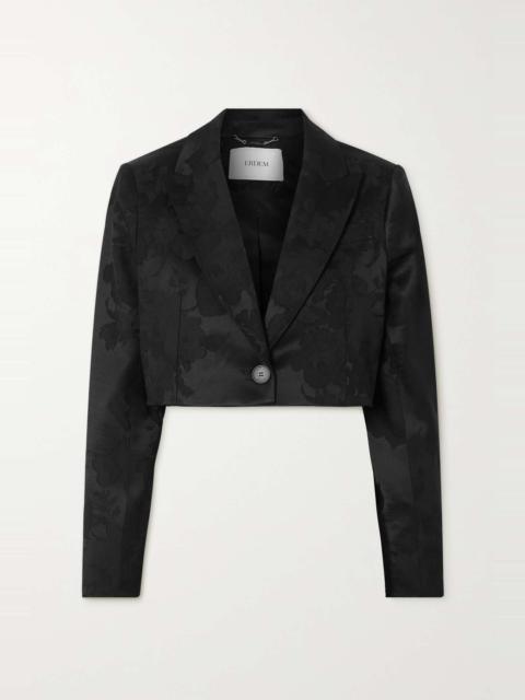 Genevieve cropped wool-blend jacquard blazer