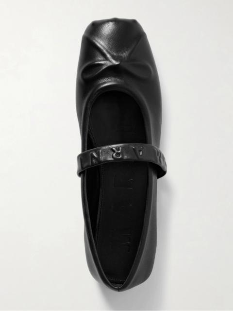 Marni Embossed Leather Mary Jane Ballet Flats