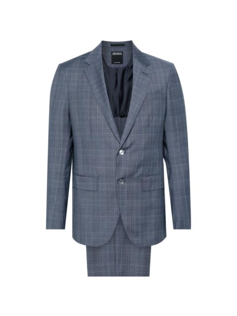 checked single-breasted suit