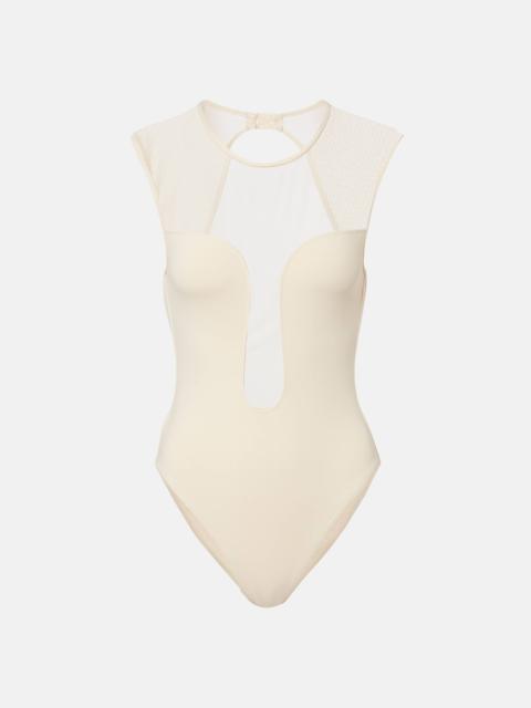 ERES Unique mesh-trimmed jersey bodysuit