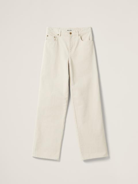 Miu Miu Five-pocket ecru denim jeans