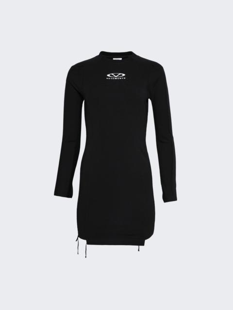 VETEMENTS Oval Logo Cut-up Mini Dress Black And White