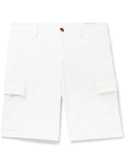 Herringbone Stretch-Cotton Cargo Shorts