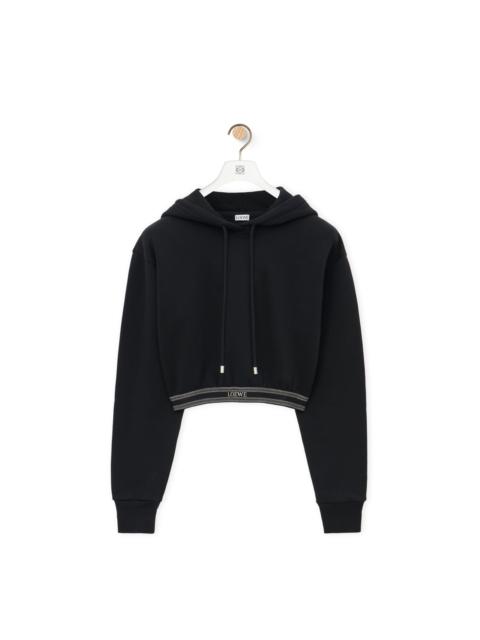 Cropped hoodie in cotton and cashmere