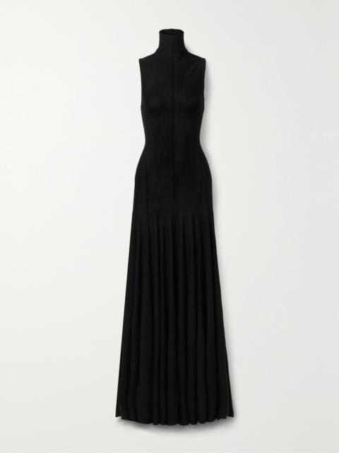 KHAITE Romee Open-back Draped Merino Wool Maxi Dress