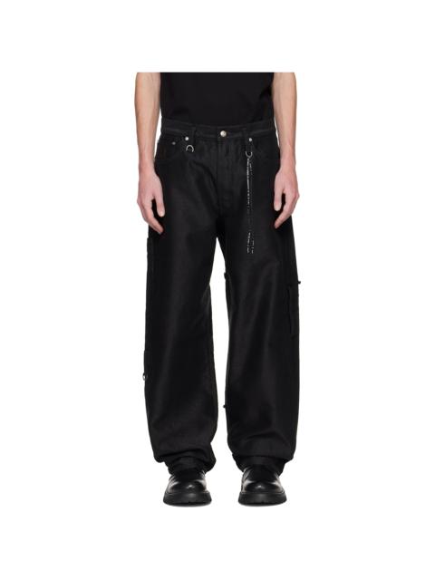mastermind JAPAN Black Puzzle Wide Straight Fit Jeans