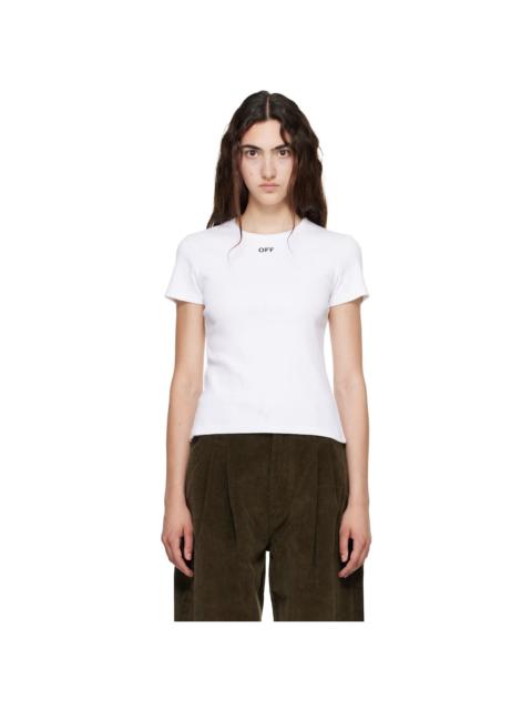 Off-White White 'OFF' Stamp Rib Fitted T-shirt