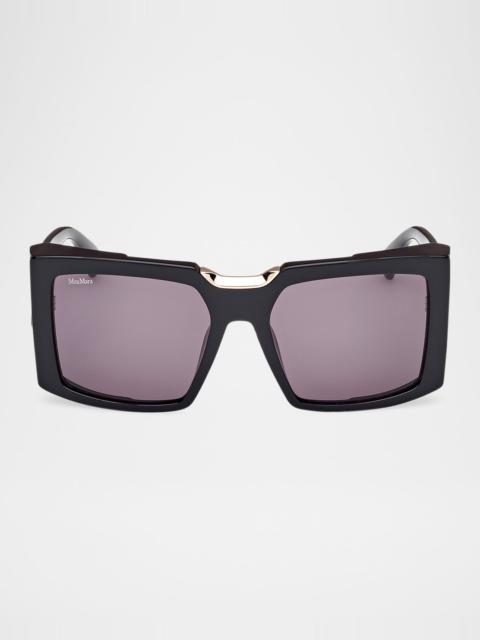 Max Mara Spark 6 Rectangle Acetate Sunglasses