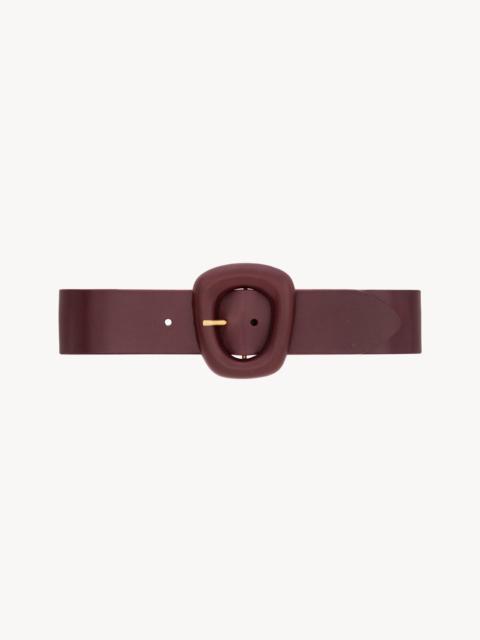 SAINT LAURENT COVERED BUCKLE BELT IN LEATHER