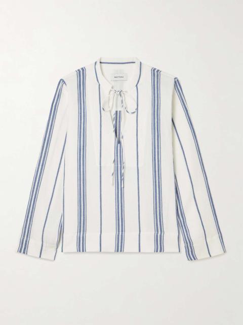 MATTEAU Fisherman striped cotton-blend gauze shirt White