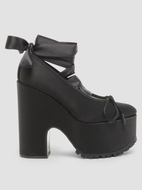 Moschino Women's Ballerina Satin 145MM Platform Pumps - Black