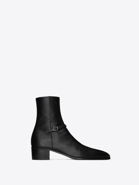 SAINT LAURENT vlad zipped boots in smooth leather