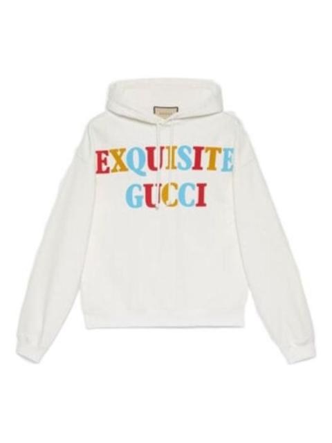 Gucci Exquisite Logo Hooded Sweatshirt 'White' 700120-XJEXD-9095