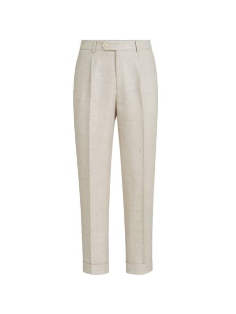 Brunello Cucinelli pleat hopsack trousers