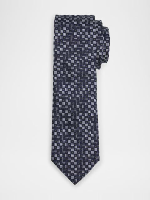 EMPORIO ARMANI Men & apos;s Micro-Geometric Square Silk Tie
