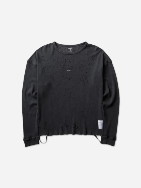 SATISFY Men's MothTech Waffle Long T-Shirt Aged Black