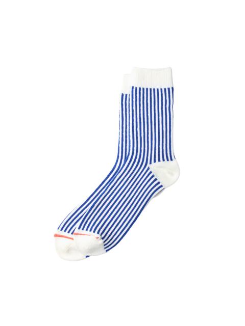 ROTOTO® Vertical Stripe Crew Socks White/Royal