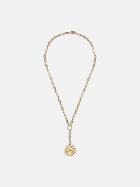 FOUNDRAE Internal Compass Small 18kt gold pendant necklace with diamonds