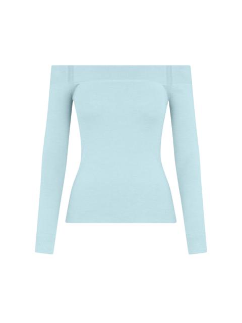 TOM FORD LONG SLEEVE OFF THE SHOULDER KNIT TOP