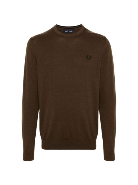logo-embroidered knitted jumper