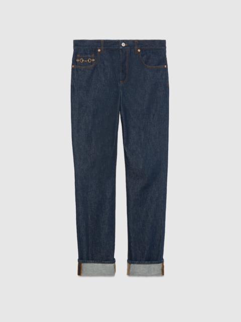 GUCCI Denim pant with Horsebit