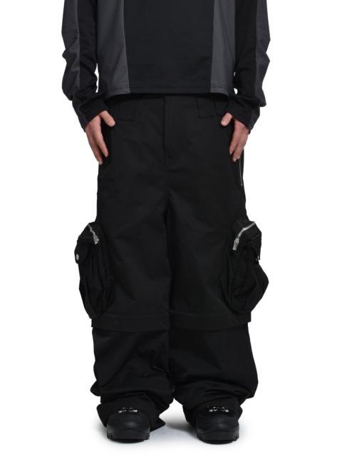 FFFPOSTALSERVICE DIFFRACTION CONVERTIBLE CARGO TROUSERS / BLK