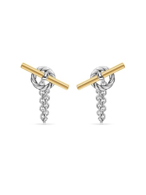 DAVID YURMAN Women's DY Mercer Bold Toggle Chain Stud Earrings in Sterling Silver with 18K Yellow Gold, 50.4MM -