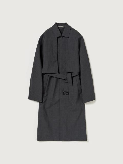 AURALEE BONDED TROPICAL WOOL LAYERED SOUTIEN COLLAR COAT