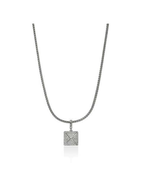 JOHN HARDY Icon Stud Pendant Necklace, Sterling Silver, Diamonds, 2.5MM