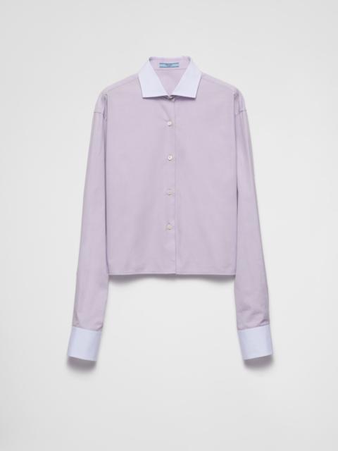 Prada Embroidered Oxford cotton and poplin shirt