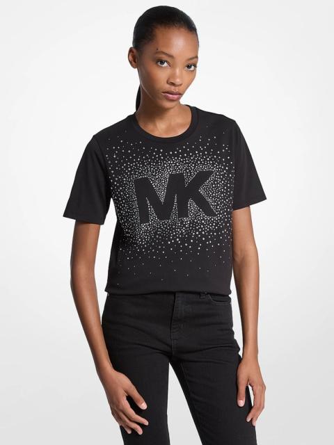 MICHAEL KORS Embellished Logo Cotton T-Shirt
