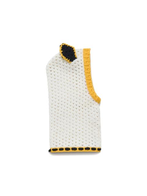Marni colour-block crochet balaclava