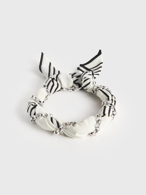 TOTEME Silk scarf collar ecru/black/silver