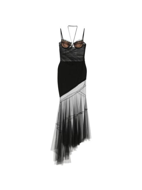 NENSI DOJAKA asymmetric draped bra dress