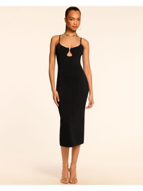 RAMY BROOK Sloan Plunging Ribbed Knit Midi Dress