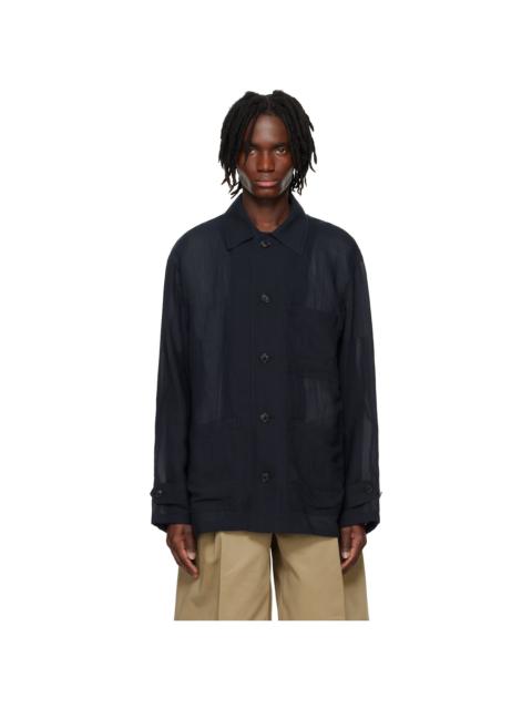 SYSTEM Navy Sheer Chore Overshirt