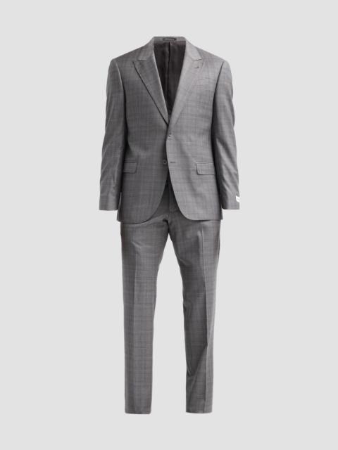 EMPORIO ARMANI Men's Glen Check Wool Single-Breasted Suit - Grey