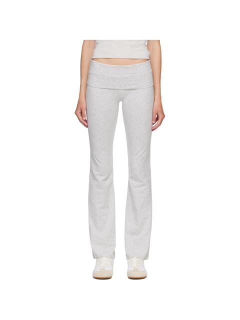 SKIMS Gray Cotton Jersey Foldover Lounge Pants