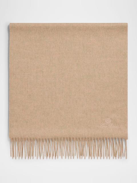 Loro Piana Cashmere Sciarpa Grande Fringe-Trim Scarf