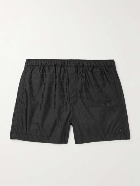 Valentino Straight-Leg Mid-Length Logo-Jacquard Swim Shorts
