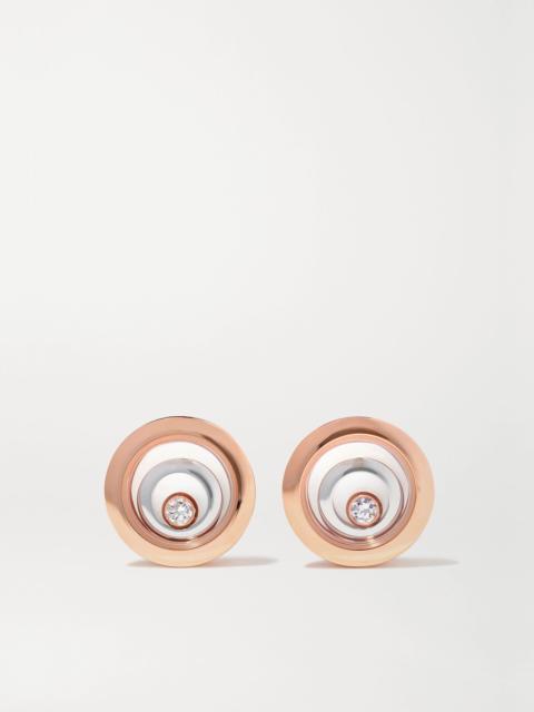 Chopard Happy Spirit 18-karat rose and white gold diamond earrings Gold