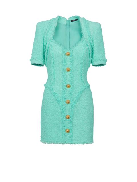 Tweed dress with buttons