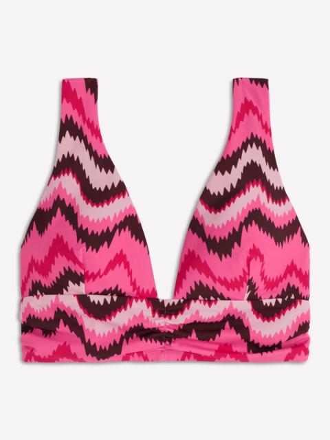 BODEN Mykonos Deep V Bikini Top-Pink, Zig zag wave