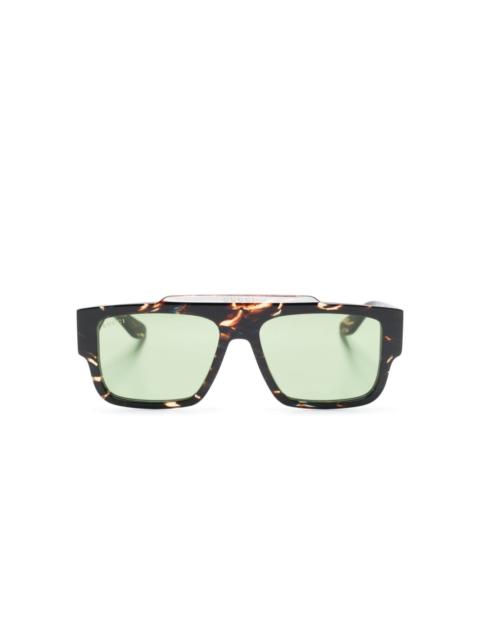 GUCCI tortoiseshell-effect square-frame sunglasses