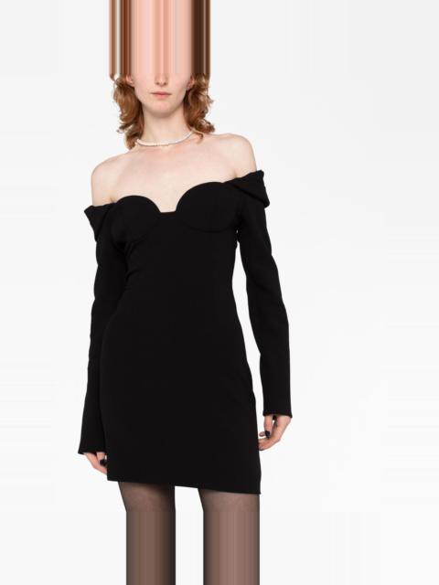 off-shoulder sweetheart-neck minidress