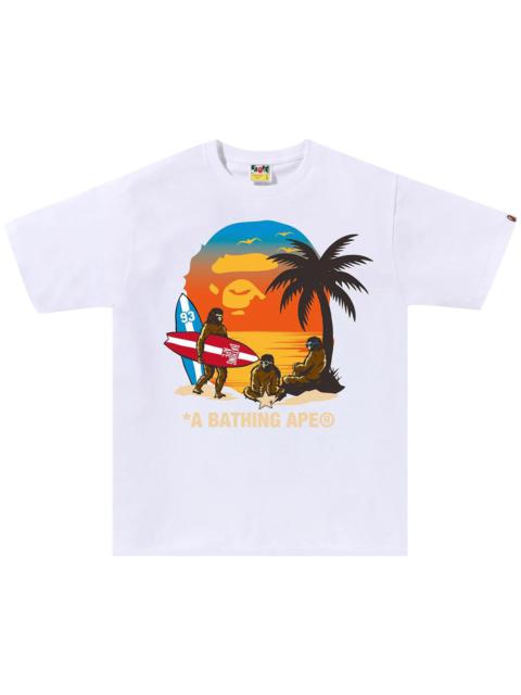 BAPE Sunset Beach Ape Head Tee 'White'