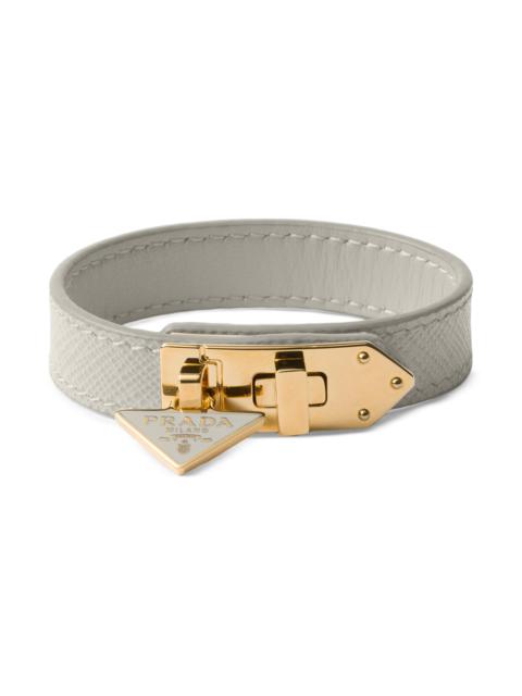 Prada Women's Saffiano Leather Bracelet - Beige Khaki
