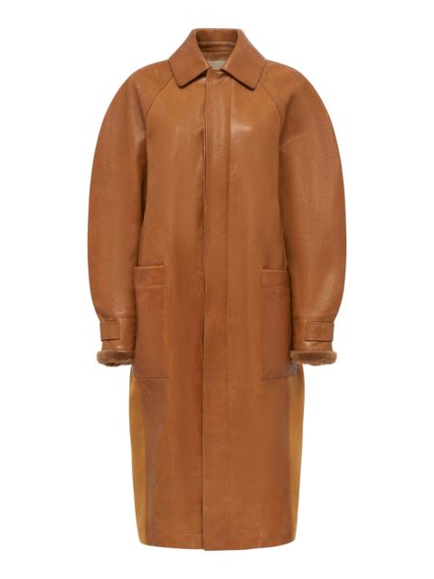 GABRIELA HEARST Arbor Cocoon Coat in Cognac Vachetta Leather